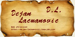 Dejan Lacmanović vizit kartica